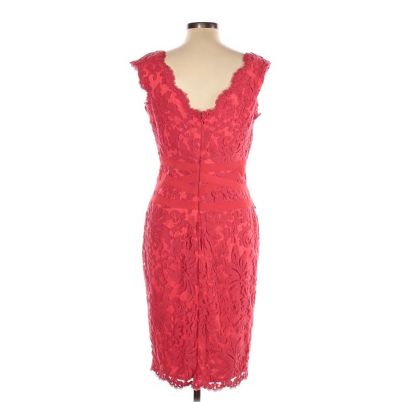 Tadashi Shoji 10 Red Lace Sheath Dress - Picture 2 of 5